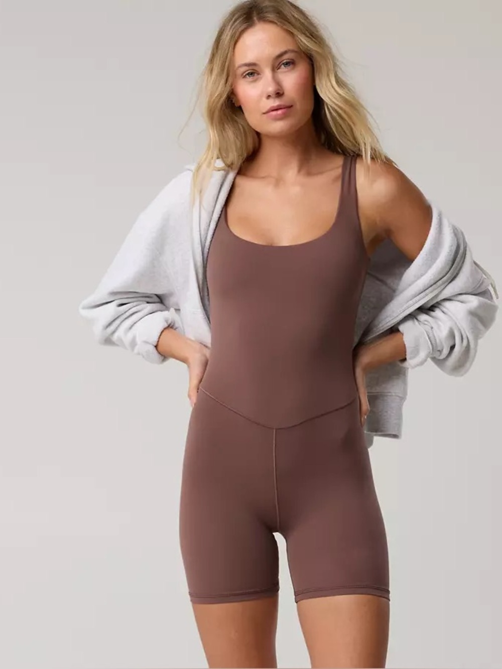 Women’s Scoop-Neck Brown Sleeveless Romper